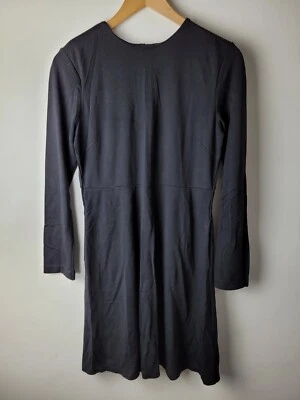 Uniqlo Women Size XS Black Stretch Jersey T-shirt Dress Top Casual Smart Relax - Image 1 of 4