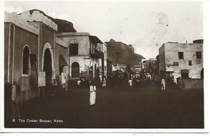 1912 ADEN YEMEN THE CRATER BAZAAR REAL PHOTOCARD COVER - Picture 1 of 2