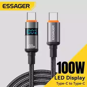 Essager 100W USB Type C to Type C Cable 5A PD Fast Charging For iPhone 16 Laptop - Picture 1 of 9