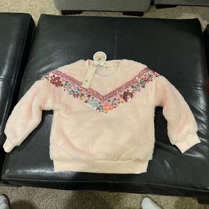 Doe A Deer Girls 4T Pink Fuzzy Sweatshirt - Picture 1 of 8