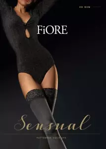 FIORE FANCY MELANGE PATTERNED HOLD UP STOCKINGS 4 SIZES 40 DENIER XL - Picture 1 of 8