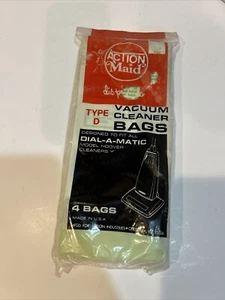 Vintage Action Maid Disposable Vacuum Cleaner Bags Type D SEALED 4 Bags/package - Picture 1 of 4