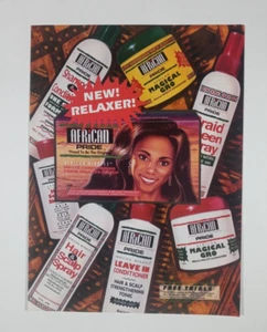 African Pride Hair Relaxer Black Interest Bathroom Colorful Vtg Poster Print Ad - Picture 1 of 1