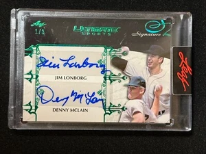 2024 Leaf Ultimate Red Sox Tigers Denny McClain Jim Lonborg Cy Young Auto #d 1/3 - Picture 1 of 2