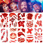 10X Horror Einmal Tattoo Blut Wunden Aufkleber Temporäre Tattoos Halloween Gift