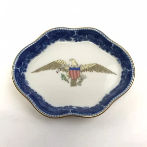 Bandeja/platos de baratija pequeña ovalada Mottahedeh Diplomatic Eagle Service ~4" - Imagen 1 de 7