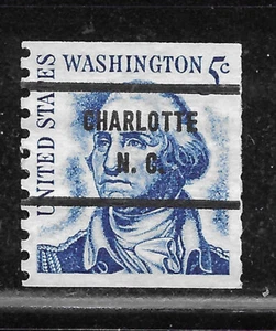 North Carolina Bureau Precancels - Charlotte 71 - 5c Prominent American Coil - Picture 1 of 1