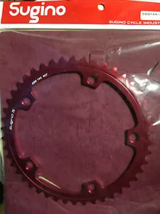 NOS Vintage 46T SUGINO 75 SSG 144bcd RED CHAINRING New In Package JAPAN - Picture 1 of 5