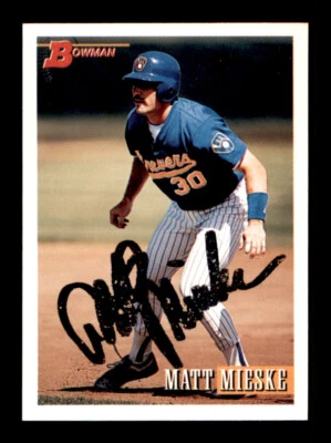 1993 Bowman - Matt Mieske - On Card Autograph (WORN) - Image 1 of 3