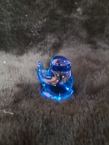 Blue Bird of Happiness Bird Art Glass Signed Leo Ward 1994 Vintage - Picture 1 of 8