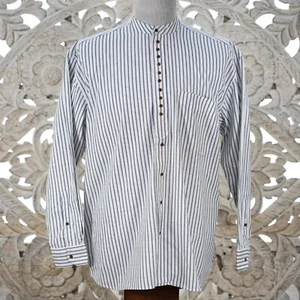 Camisa Abuelo Irlandés Herencia Civil Nueva con Etiquetas L Azul Rayas Algodón Tradicional - Imagen 1 de 14