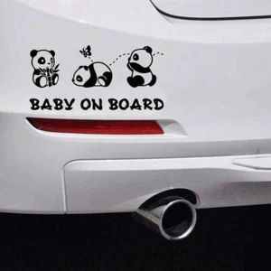 Car Bumper Sticker Baby On Board Heart Window Sticker Vinyl Decal Panda Sticker - Picture 1 of 4