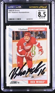 Vladimir Konstantinov Signed 1992-93 Score Card #31  CGC 8.5 JSA 10 Auto - Picture 1 of 2