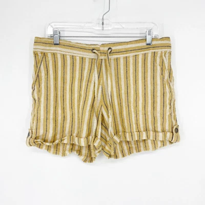 Per Se Striped Linen Short Size Large - Image 1 of 4