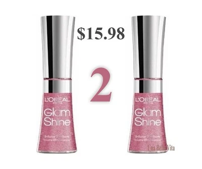 Loreal Glam Shine Diamond Lip Gloss Colour - 11 Rose Crystal - NEW X2 - Image 1 of 3