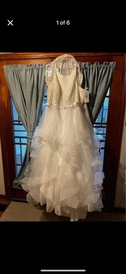 David’s Bridal Soft White Halter Wedding Dress nWT Size 24W - Image 1 of 4