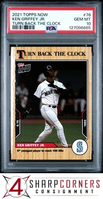 2021 TOPPS NOW TURN BACK THE CLOCK #76 KEN GRIFFEY JR. HOF POP 2 PSA 10 - Image 1 of 3