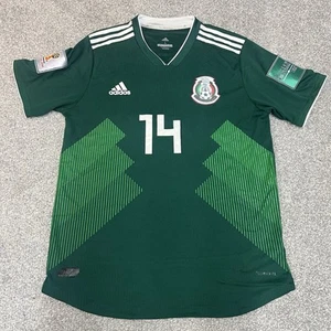 MEXICO SOCCER JERSEY MENS LARGE WORLD CUP 2018 FOOTBALL ADIDAS #14 CHICHARITO - Picture 1 of 13