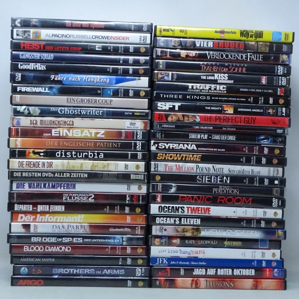 THRILLER KRIMI  DVD Sammlung Sieben Panic Room Ghoswriter Paket 50x DVD SEHR GUT - Bild 1 von 1