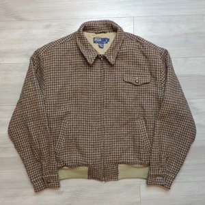 Polo Ralph Lauren Vintage Grande Espiga Pata de Gallo Chaqueta a Cuadros Lana Cremallera - Imagen 1 de 9