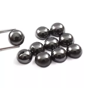 Natural Hematite Gun Metal Round Cabochon 5x5mm To 20x20mm Loose Gemstone - Picture 1 of 2