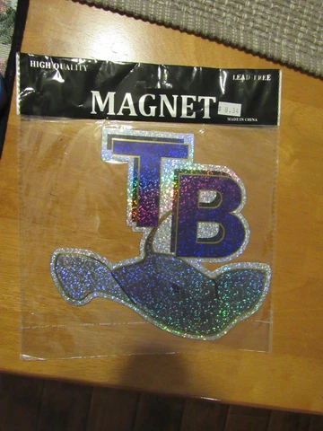 Tampa Bay Rays TB Die-Cut Auto/ Refrigerator/7" by 7" Magnet.. NIP Cover
