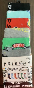 FRIENDS Television Series Casual Crew Novelty Socks Unisex 6pk One Size Fit Most - Picture 1 of 4