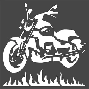 12"x12" Clear Plastic Stencil - Motorcycle (RE440) - Picture 1 of 2