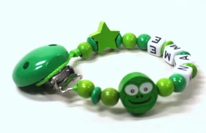 Schnullerkette mit Namen Frosch Baby Babyparty Babygeschenke zur Geburt - Bild 1 von 7