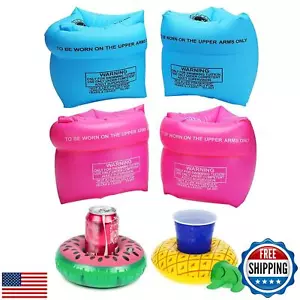 Inflatable Arm Floaties for Kids 6-12yrs, Swimmies for Toddlers Age 1-3-5-7,  - Picture 1 of 5