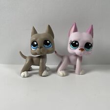 Littlest Pet Shop #184 & #1022 Dog Toys | Grey Pink Great Dane | Official Hasbro