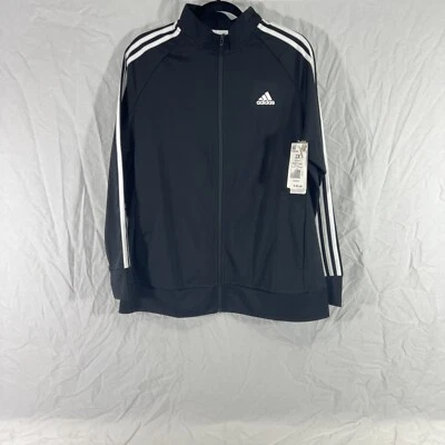 Adidas BLACK Women's 3-Stripe Tricot Track Jacket, US 2X-Large - Image 1 of 4