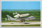 Postcard Nasa Space Shuttle Orbitor Riding Piggyback On 747 Carrier