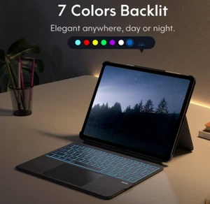 iPad Pro 12.9 Case Keyboard Detachable Kickstand 6th 5th 4th 3rd 7-Color Backlit - Picture 1 of 9