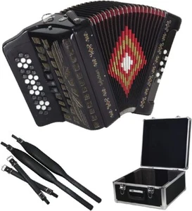 SofiaMari NSM-3412 34-Button 12 Bass Accordion GCF Black - Picture 1 of 5