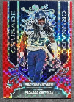 2023 Panini Rookies & Stars CRUSADE RED PRIZM Richard Sherman #CR-28 - Image 1 of 4