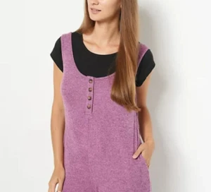 Koolaburra by UGG Brushed Rib Sweater Knit Jumpsuit w/ Tee Mauve PS A452949 - Picture 1 of 10