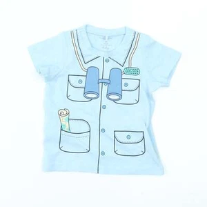 Polarn O. Pyret Baby Blue Cotton Blend T-Shirt Size 3-6 Months adve - Picture 1 of 12