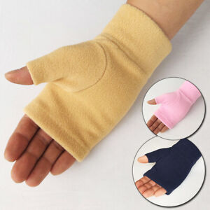Unisex Half-Fingers Fleece Gloves Warmer Women Winter Fingerless Plush Gloves