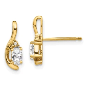 Pendientes colgantes y colgantes de oro amarillo de 14k con topacio blanco y diamantes para mujer 1,09 g - Imagen 1 de 4
