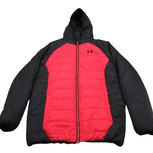 Under Armour Jacket Youth XL Red Colorblock Tuckerman Loose Cold Gear Puffer - Picture 1 of 13