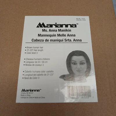 NIB Marianna Manikin Ms. Anna Mannequin Head Human Hair 14120 - Image 1 of 4
