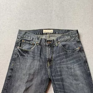 Ecko Unltd 727 Bootcut Jeans Mens 34x33 Blue Denim Faded Whiskers Rodeo Western - Picture 1 of 10