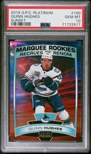 2019-20 O-Pee-Chee Platinum, Marquee Rookies Sunset, Quinn Hughes PSA 10