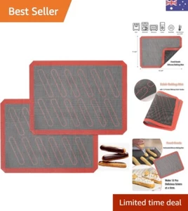 Perforated Silicone Baking Mats, 2 PCS Eclair Silicone Mat for Half Sheet wit... - Picture 1 of 8