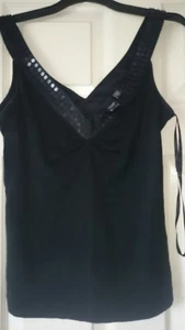 Womens strappy black party sequinned evening top by Esprit size M - Picture 1 of 5