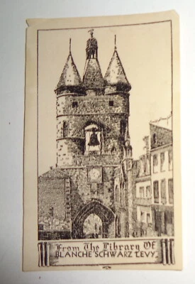 Blanche Schwarz Levy - Ex Libris Bookplate - 1920's Foto 1 de 2