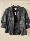 New Cinq A Sept Black Faux-Leather  Jacket Size 8/petite $495 Retail