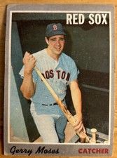 1970 Topps Gerry Moses Card #104 Red Sox Pitcher Low-Grade Bad Surface Poor