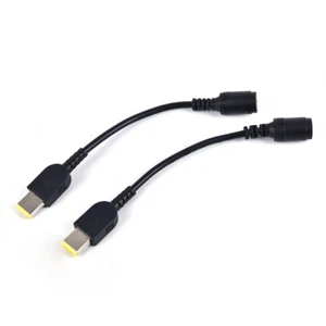Round Jack to Square Plug Adapter Charger Power Converter For Lenovo N``f _ou - Afbeelding 1 van 12